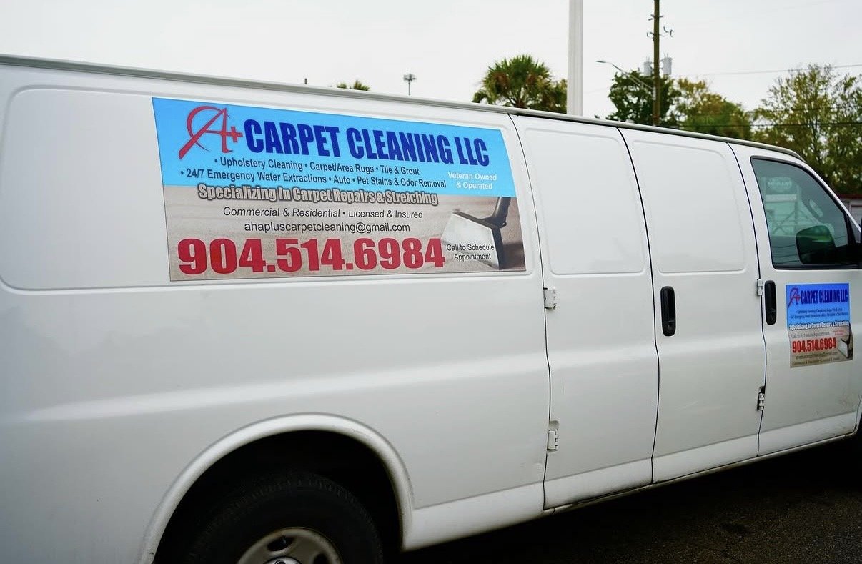 A+ Carpet Cleaning LLC service van in Jacksonville, FL